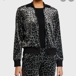 Pam and Gela Army Green Leopard Velour Tracksuit, new w/tags